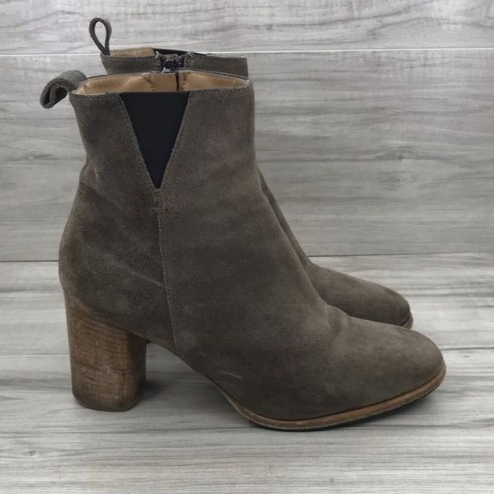 Napoleoni Ankle Boots Womens EU 39 Brown Suede Zip Booties